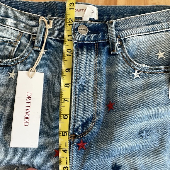 NWT Driftwood x Free People Embroidered Denim Bermudas in Starry Eyed size 29 - Picture 11 of 12